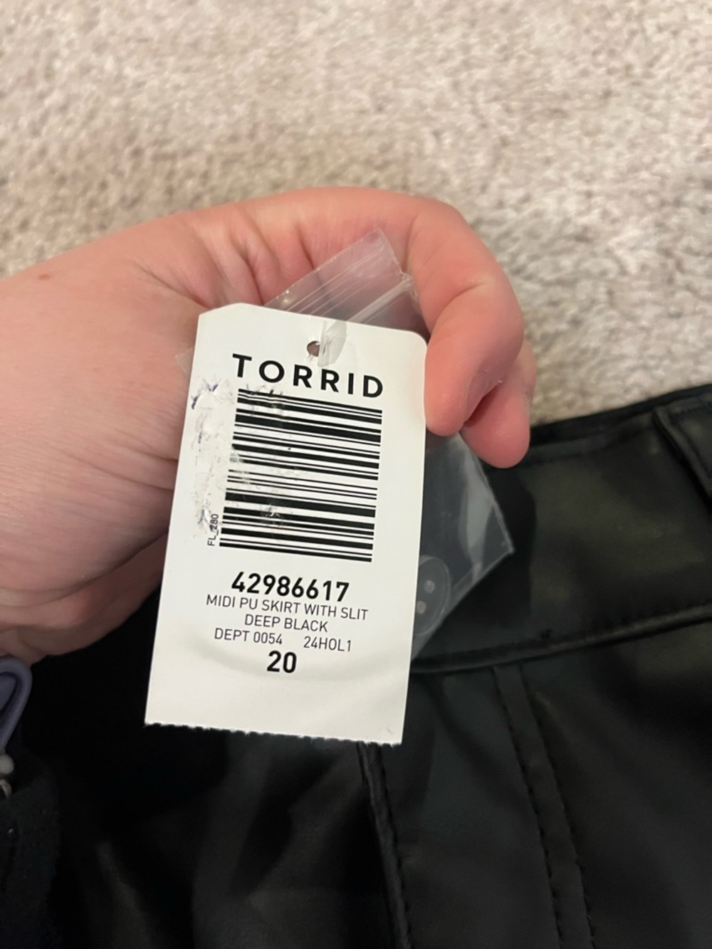 Torrid Midi Length Faux Leather Skirt with Front Slit - Picture 8 of 11